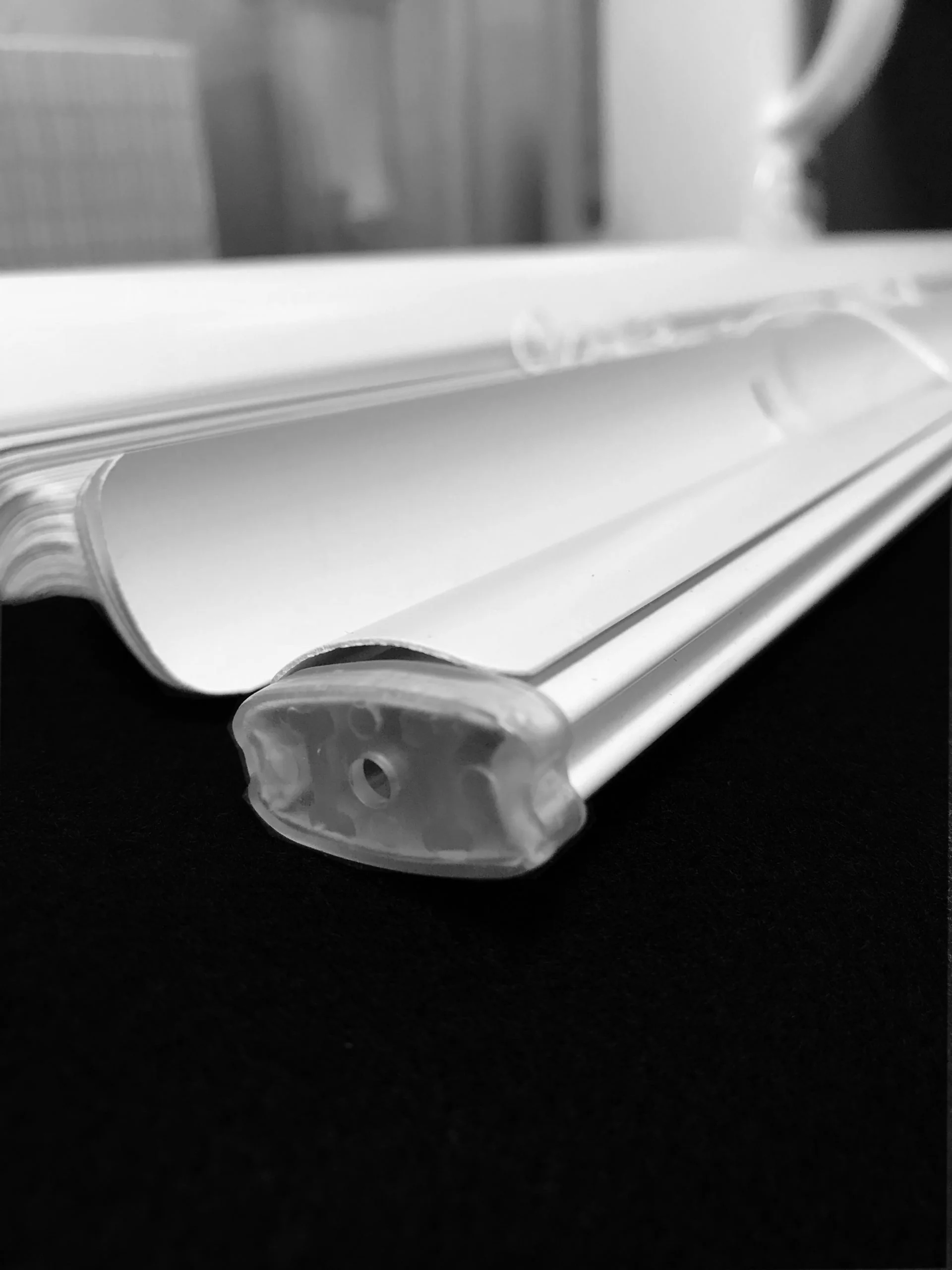1 inch cordless vinyl mini blinds on a bedroom window