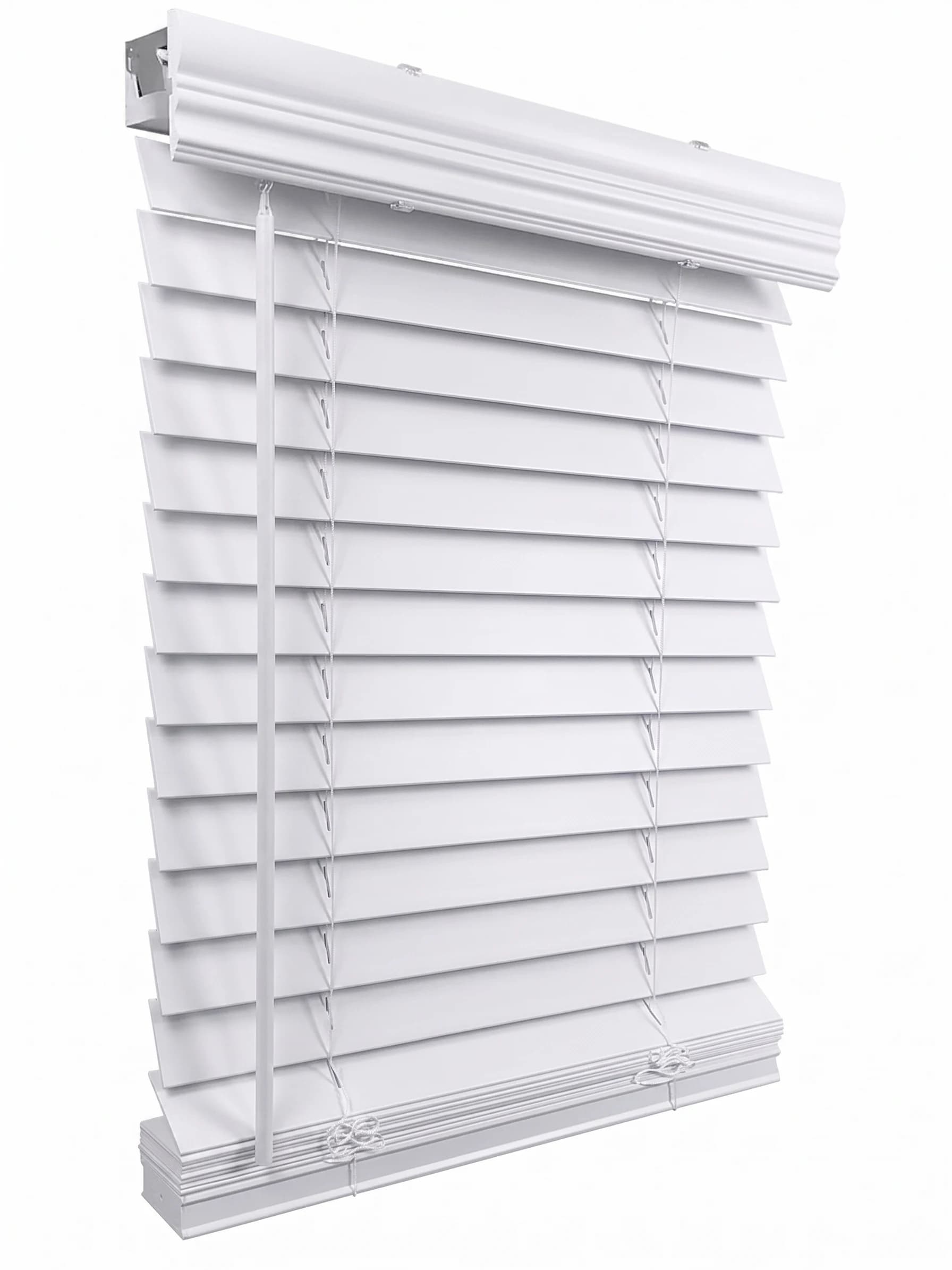 White 2 inch faux wood blinds