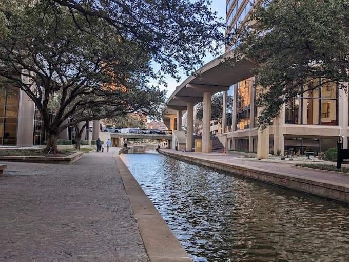 Canal walkway in Las Colinas, Irving